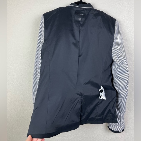 Banana Republic Women's 2 TALL Black Italian Washable Wool Blazer Coat 267508 - Picture 12 of 16